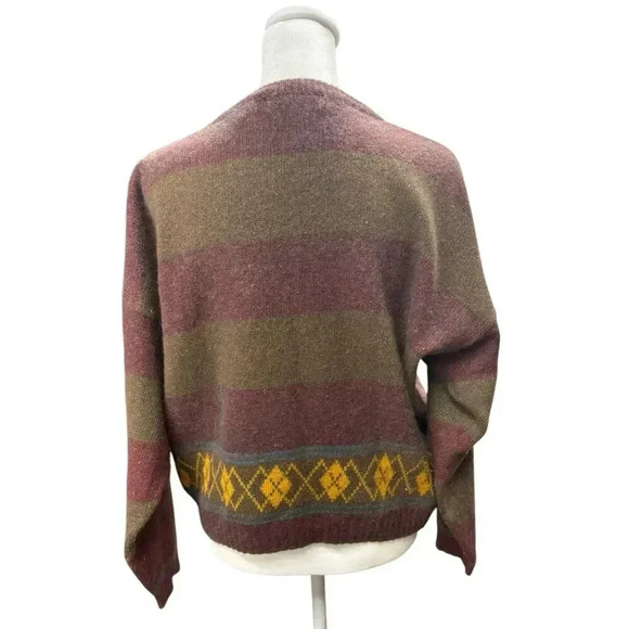 Vintage Made For Saks Fifth Avenue Striped Lambs Wool/Rabbit Hair/Angora Sweater - Picture 5 of 14